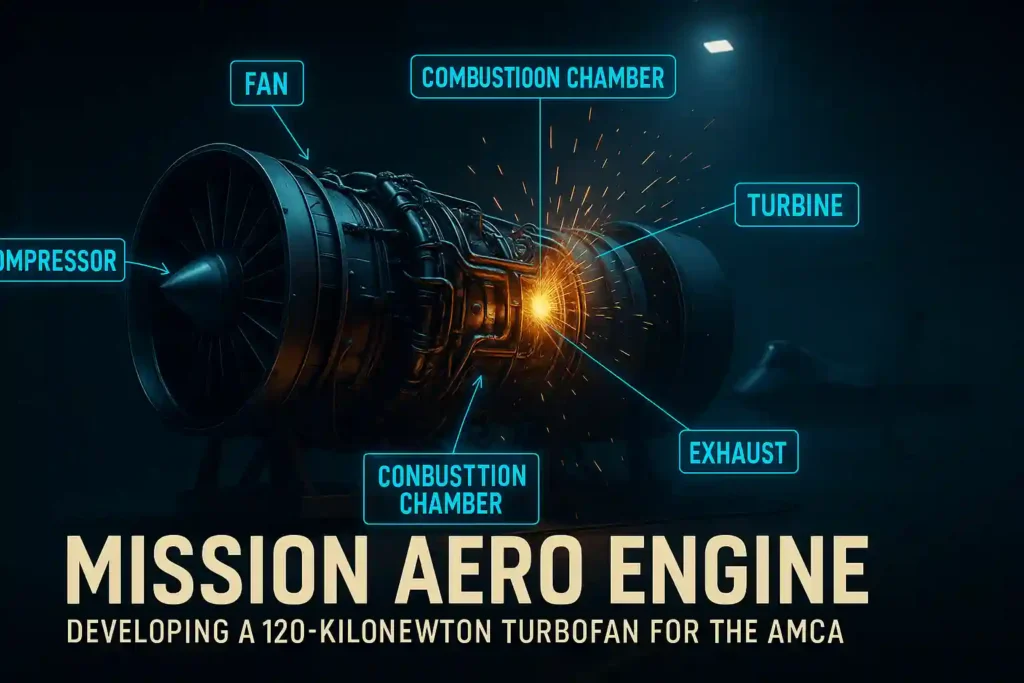 Indian AMCA stealth fighter jet during high-thrust ground testing, showcasing fiery afterburner exhaust and indigenous 120-kilonewton turbofan engine performance on runway.