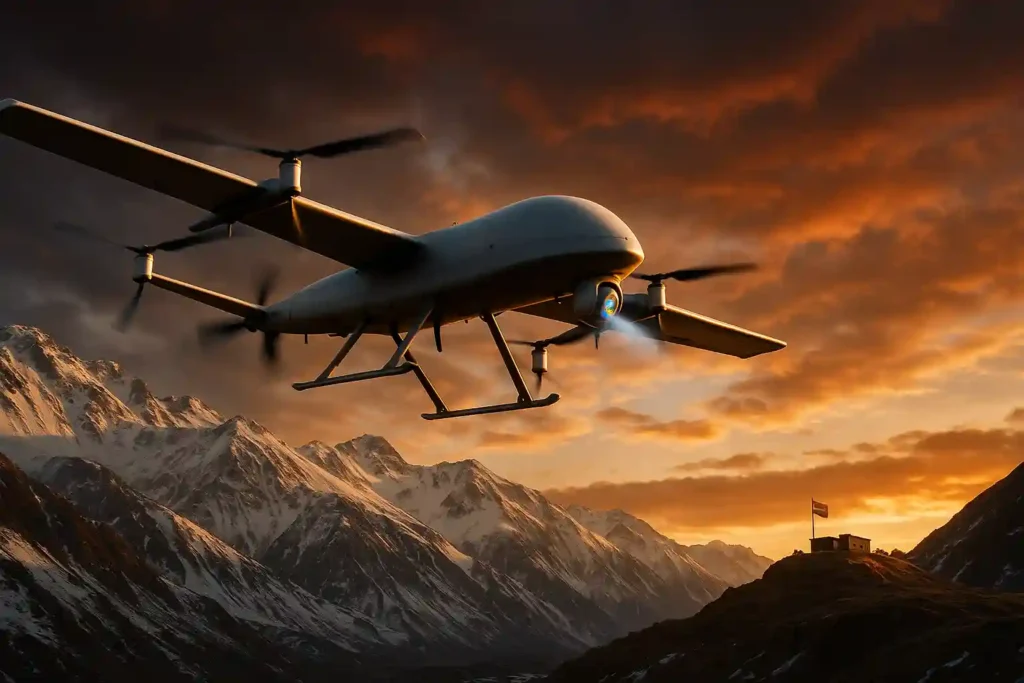 Rudrastra UAV flying over LOC and LAC