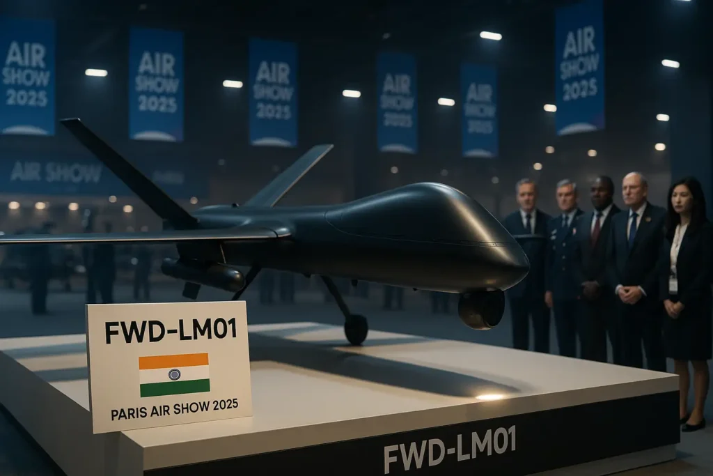 FWD-LM01 at Paris Air Show 2025 with Indian branding and global interest.
