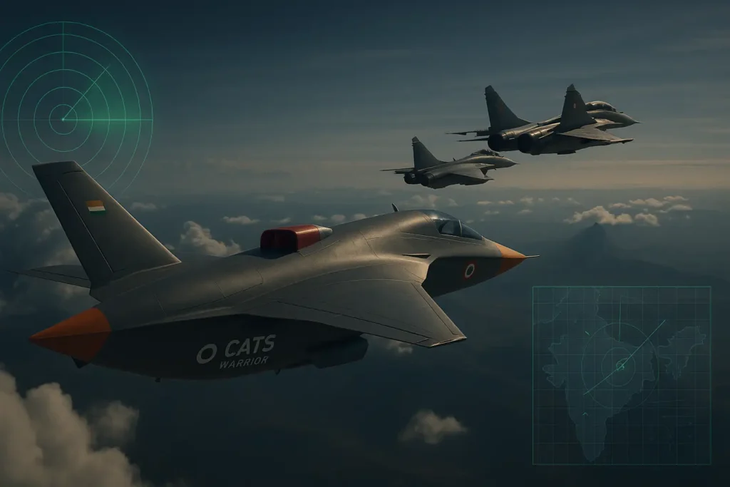 HAL CATS Warrior in coordinated mission with IAF jets.