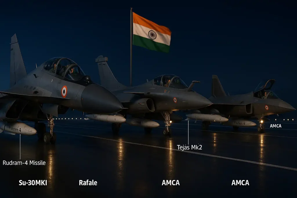 Rudram-4 missile integration with Indian Air Force jets including Su-30MKI, Rafale, Tejas Mk2.