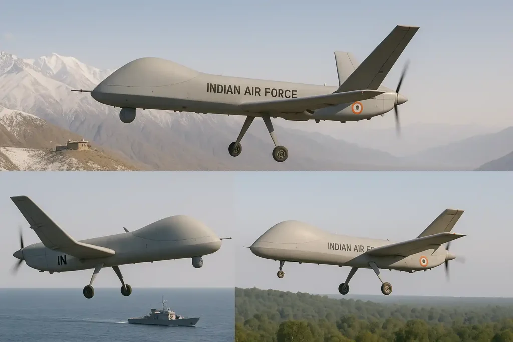 MALE UAVs deployed by Indian forces over Ladakh, Indian Ocean, and LoC for real-time surveillance and high-altitude drone operations