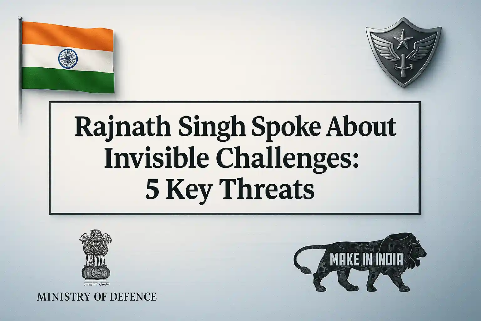 Rajnath Singh spoke about invisible challenges in his defence speech, warning India about 5 key security threats including cyber, bio, climate, ideology and info war.