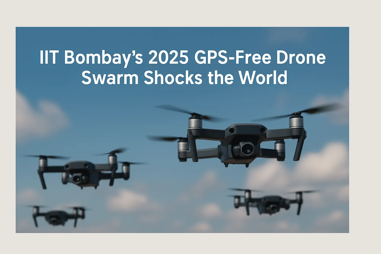 IIT Bombay developed GPS-free drone swarm flying autonomously in formation over rugged terrain, showcasing India’s 2025 defence and UAV innovation.