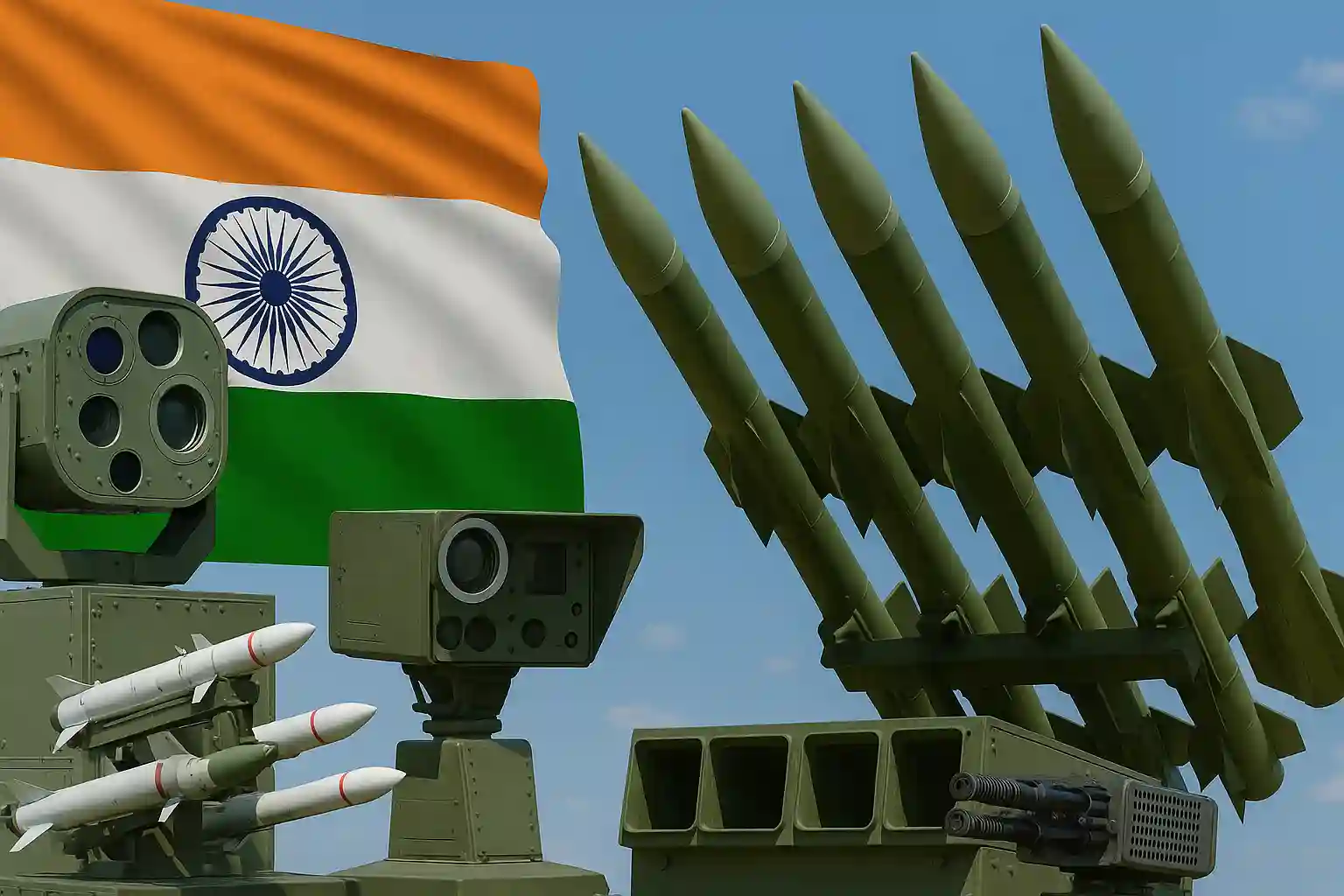 India low-cost anti-drone missiles and counter-UAV systems showing hard-kill missiles and laser soft-kill system, 2025