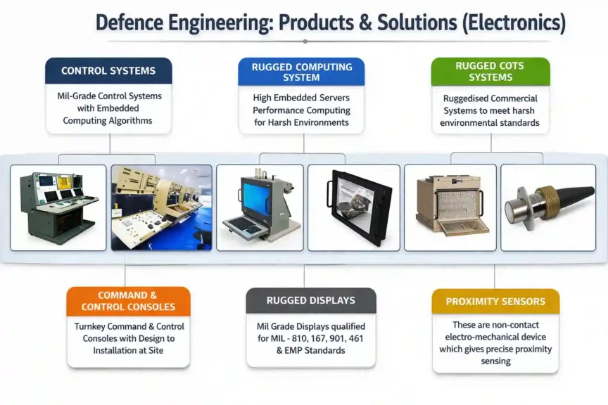 Defence engineering products and solutions electronics including control systems rugged computing displays and proximity sensors
